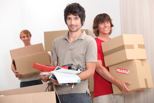 Business team preparing equipment for a commercial move in Scotland