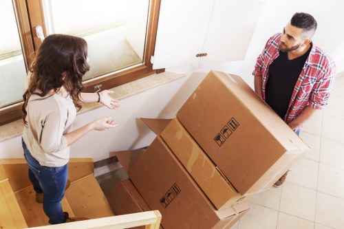 Boxes and furniture prepared for urgent removals in Scotland