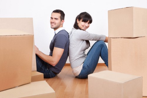 Packed boxes ready for a house move in Scotland